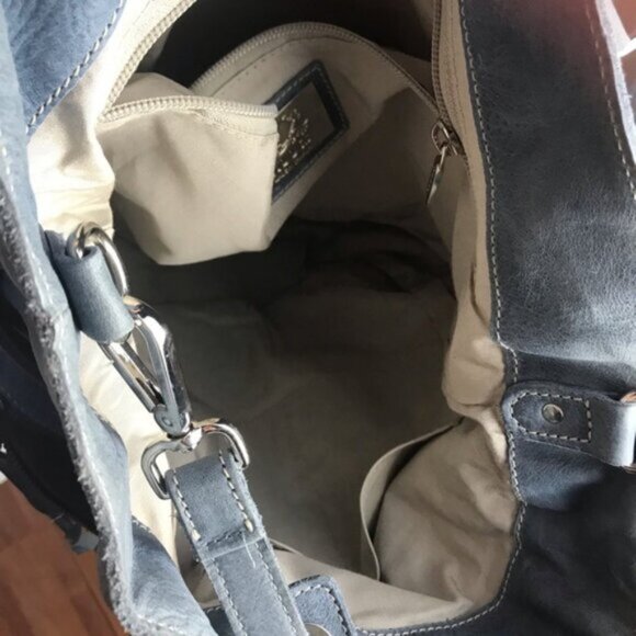 Roots Leather Bucket Tote & Wallet Crossbody Shoulder Bag Buckskin Zip Pockets - Picture 13 of 16